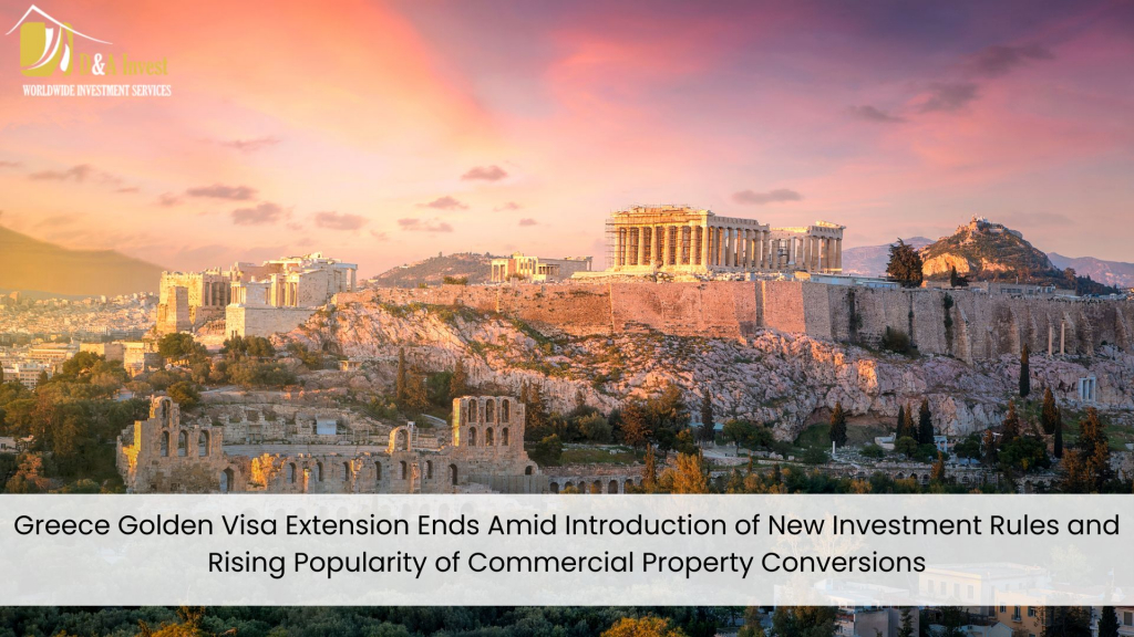 Skyline of Athens showcasing modern and historic buildings under new Golden Visa regulations